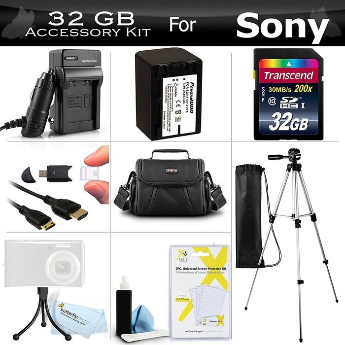 32GB Accessory Kit For Sony HDR-XR260V, HDR-TD20V, HDR-CX190, HDR-CX210 High Definition Handycam Camcorder Includes... N4