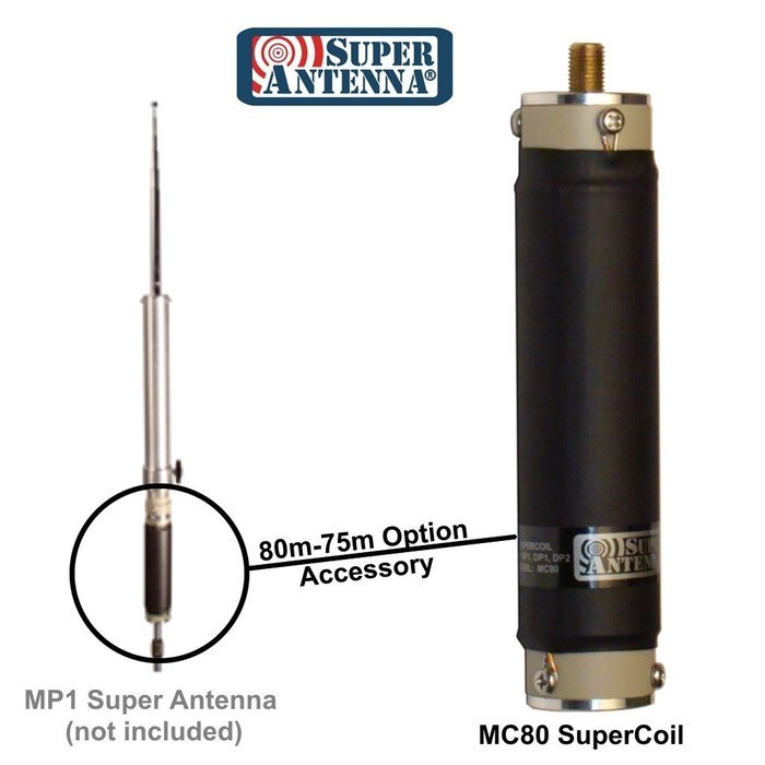 Super Antenna MC80 SuperCoil 80m and 75 meter coil for MP1 SuperStick HAM radio HF portable amateur shortwave N2