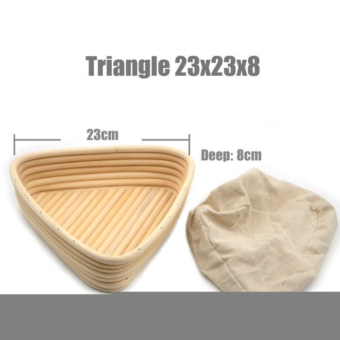 AngelaKerry 1pcs 25x25x8cm (1x1x0.3 inch) Square Banneton Brotform Square Bread Proofing Basket Handmade + Cloth...