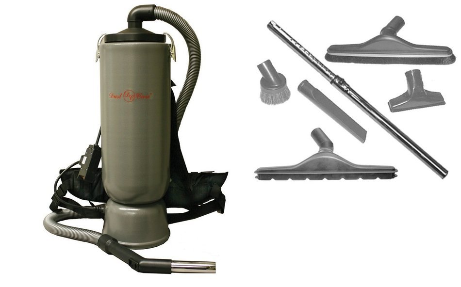 Dust Care DC120 Heavy Duty Commercial Backpack Vacuum with HEPA Filtration, 10 Quart Capacity