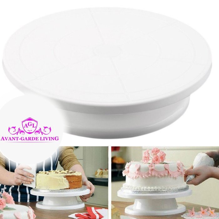 CAKE STAND. White Cake Stand 28 cm, Cake Rotating Stand, Cake Revolving Stand, Cake Decorating Turntable. Cake... N6