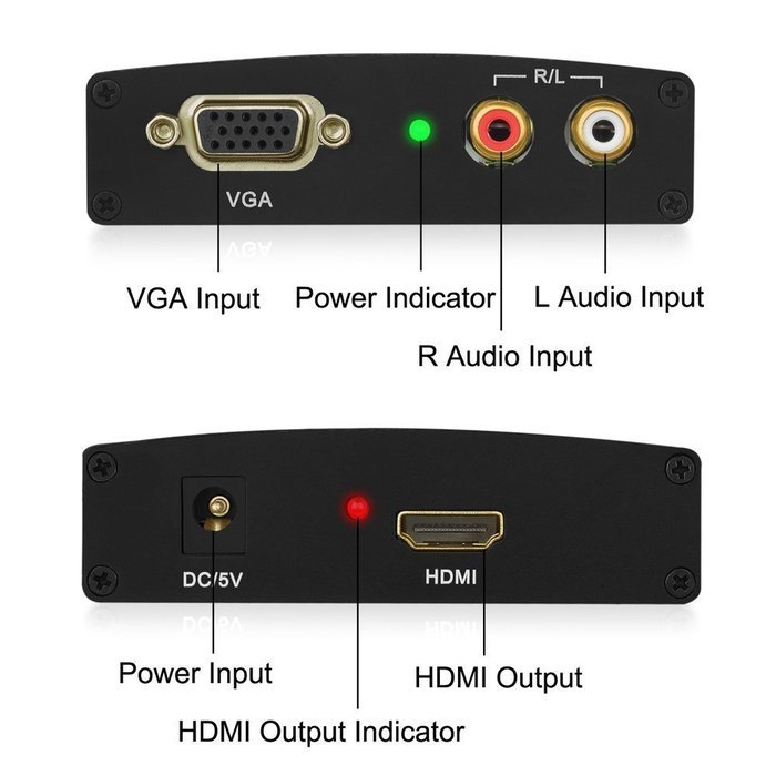 Esynic Vga To Hdmi Converter Box P Vga To Hdmi Hd Hdtv Video