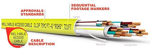 Electronic Lock Access Composite Control Cable - Plenum Rated - Yellow PVC Jacket - 500 Feet