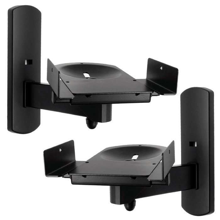 Side Clamping Bookshelf Monitor Speaker Wall Mounts Bracket with Tilt and Swivel N2