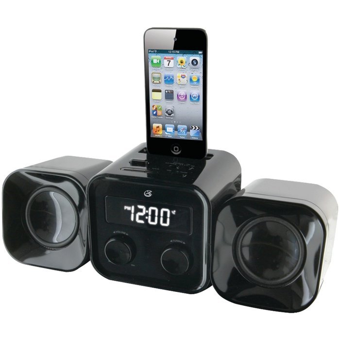 GPX HM102B Compact Home Music System with AM/FM Radio and MP3 Dock Connector