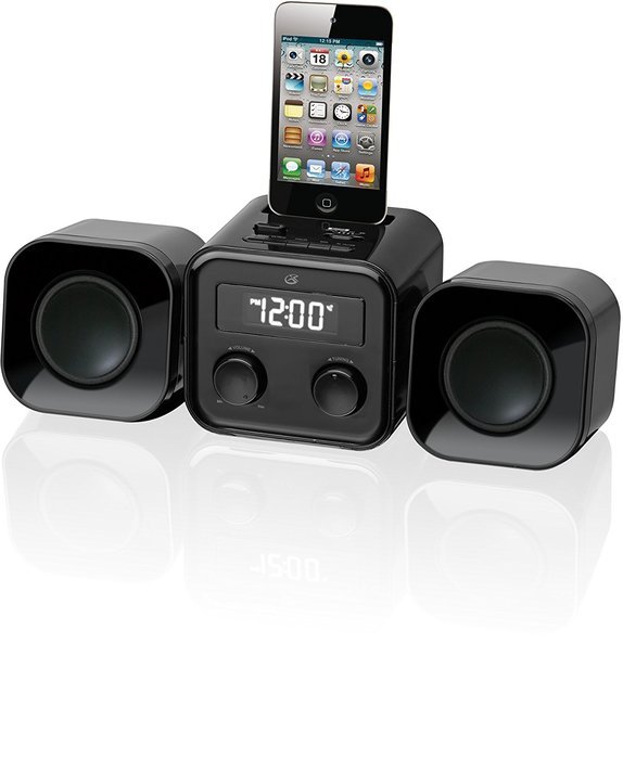 GPX HM102B Compact Home Music System with AM/FM Radio and MP3 Dock Connector N2