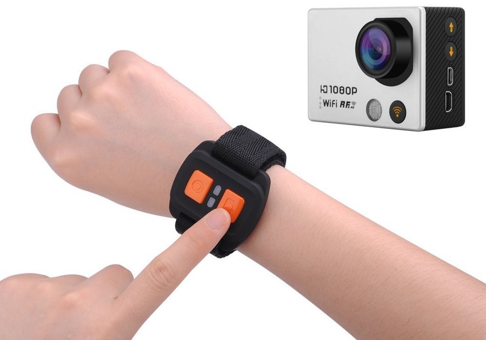 High-Tech Place 1080p 60fps Action Camera With Remote Strap - 12MP, WI-FI, 2 Inch Screen, 160 Degree Lens, IP68 N7