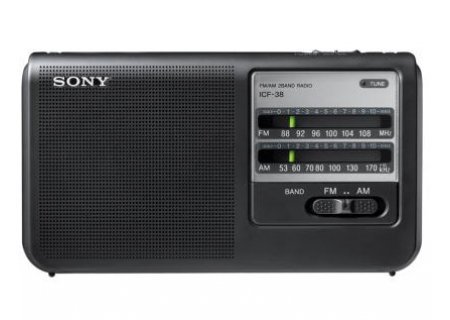 Sony Portable Handy AM/FM Radio with Built-in 3 5/8" Clear Sound Speaker, Earphone Jack, LED Tuning Indicator,... N2