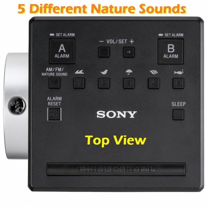 Sony Dual Gradual Alarm Clock with AM/FM Radio, Sleep Timer, Extendable Snooze, Radio or Buzzer Alarm Sound, Gradual...