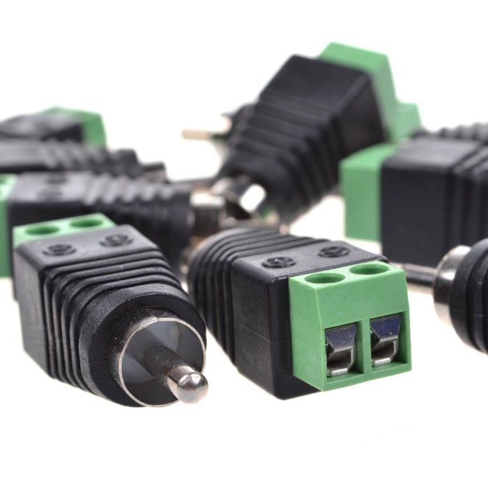 Bluecell 10pcs Phono RCA Male Plug to AV Screw Terminal Plug Connector and 10pcs UTP Cat5/Cat6 Cable to AV RCA...