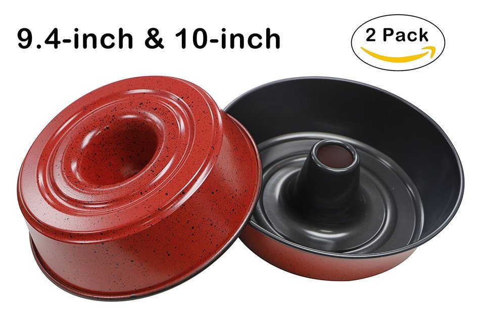 Webake 2-Pack 10 Inch and 9.4 Inch Angel Food Cake Pan, Chiffon Mold ...