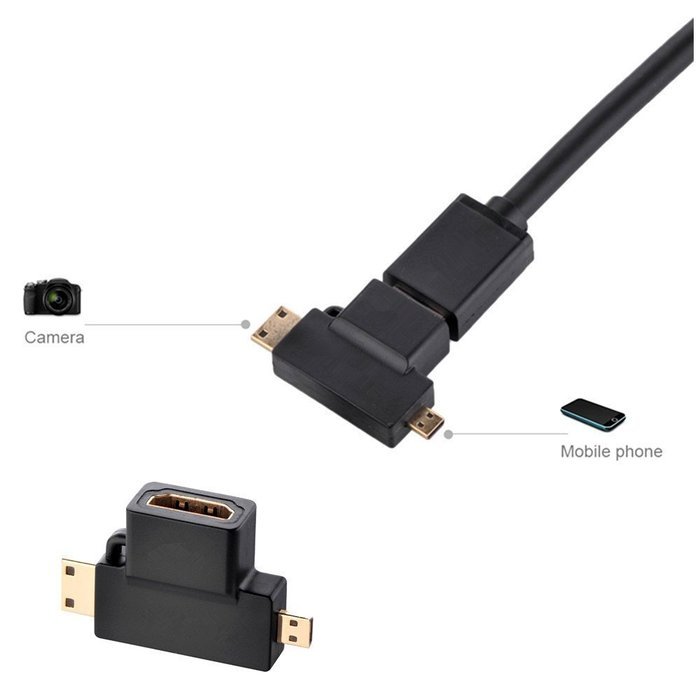 Boytond mini Golden Plated Hdmi Cable Adapters Changer Adapter Converter Mini Hdmi Micor Hdmi or male fmale for... N4
