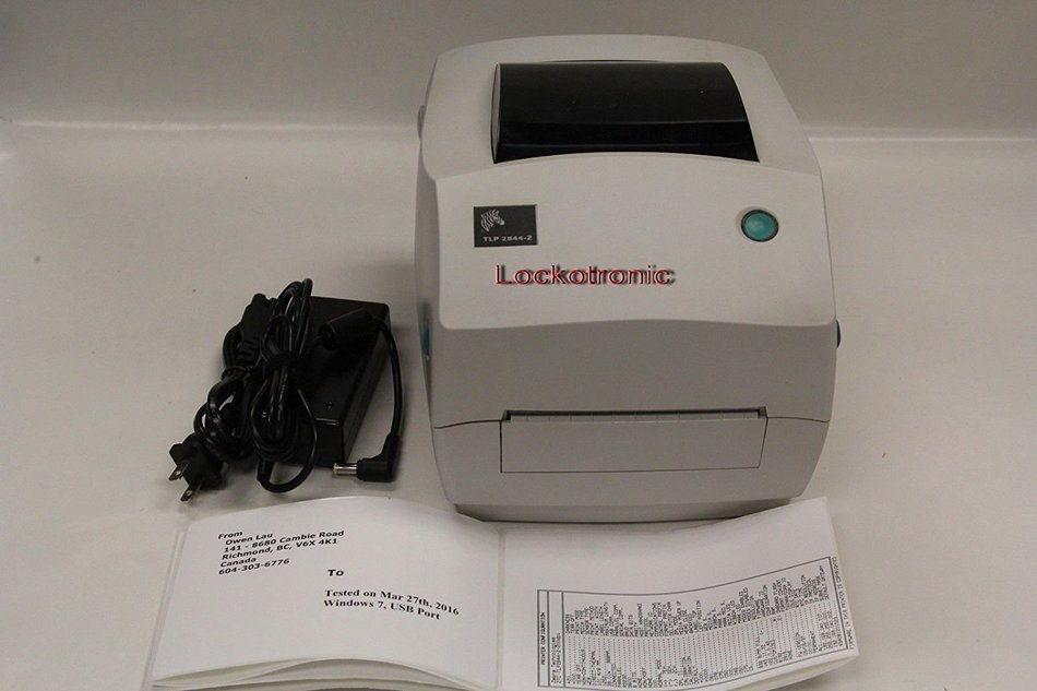 Zebra TLP2844 -Z Barcode Label Thermal Printer RJ45 Network & USB Port + P/S