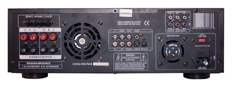Pyle Receiver, Volume Knob and Speaker Package - PD1000A 1000 Watt AM-FM Receiver w/ Built-in DVD/MP3/USB - 2x... N4