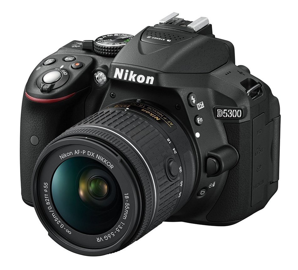 Nikon D5300 DSLR Camera with AF-P DX NIKKOR 18-55mm f/3.5-5.6G VR Lens (Black)
