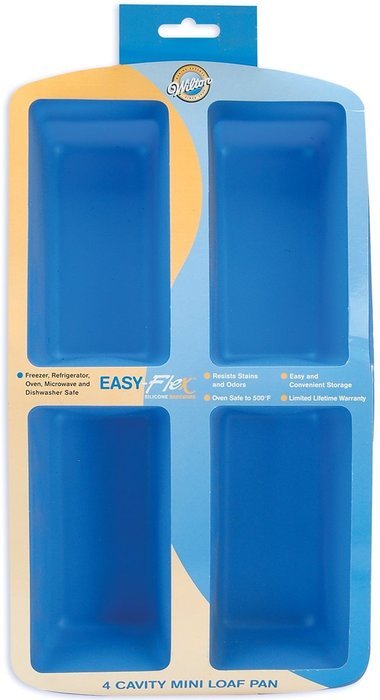 Easy-Flex Silicone Mini Loaf Pan-4 Cavity 6.125x3.375
