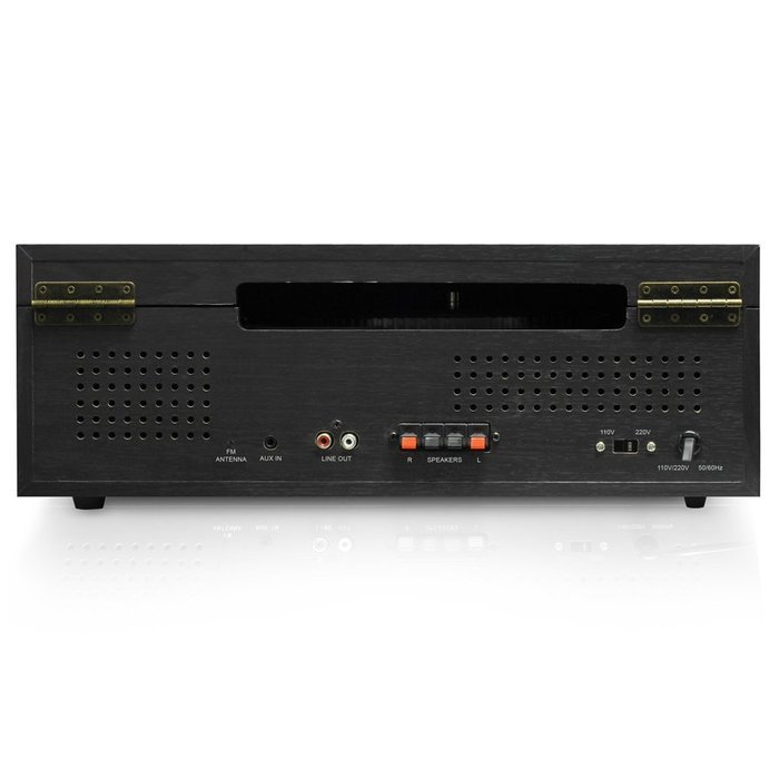 Pyle PPTCM80BTGR Vintage Retro Classic Style Bluetooth Turntable Speaker System with Vinyl/MP3 Recording N6