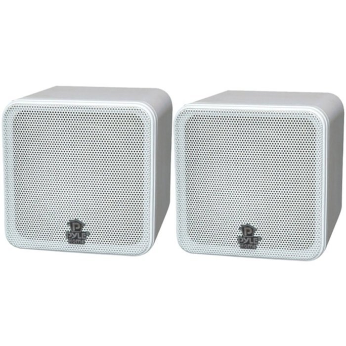 Pyle PCB4WT 4?&euro; Bookshelf Speakers White 200W Max Mini-Cube Pair Consumer Electronics