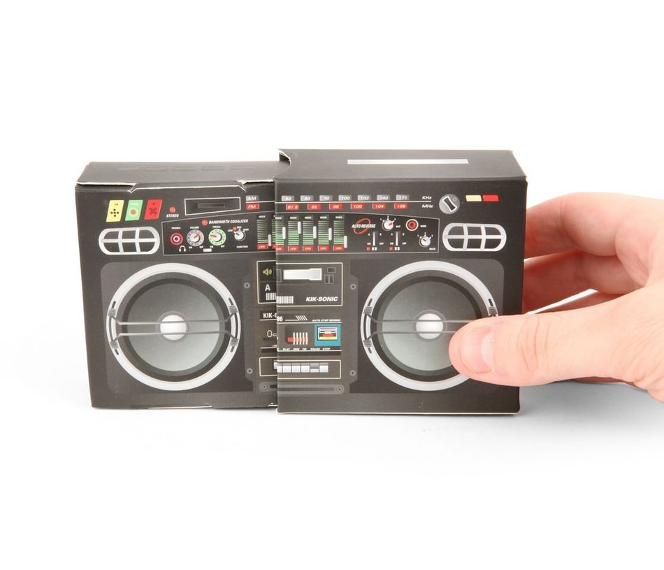Kikkerland US54 Boombox Slide-Out Speaker - Retail Packaging - Black