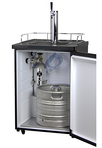 Kegco KOM20B-2 Dual Faucet Kombucha Keg Cooler with Black Cabinet and Door N8