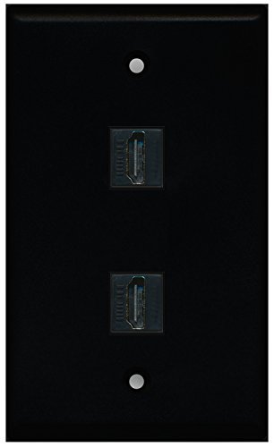 RiteAV - Black 2 Port HDMI Wall Plate