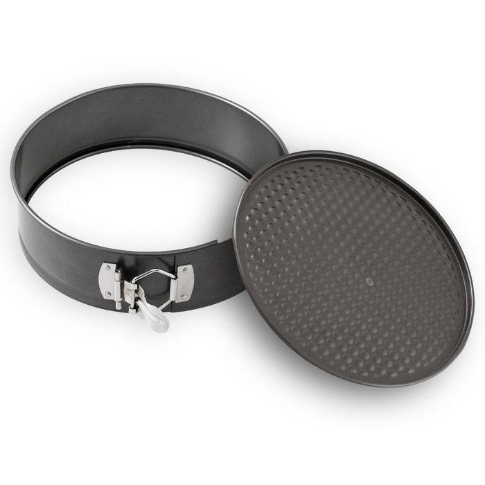 (3 Piece Set) Carbon Steel Springform Non-Stick Cake Pans Set with Removable Waffle Bottom and Quick-Release Latch...