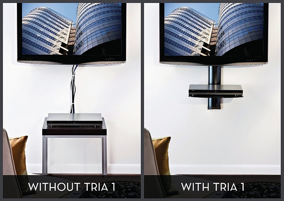 OmniMount Tria 3 Shelf Wall System, Black N3