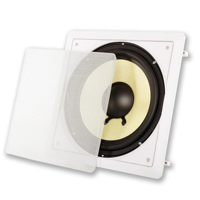 Acoustic Audio HDS10 10-Inch In Wall Kevlar Subwoofer (White)