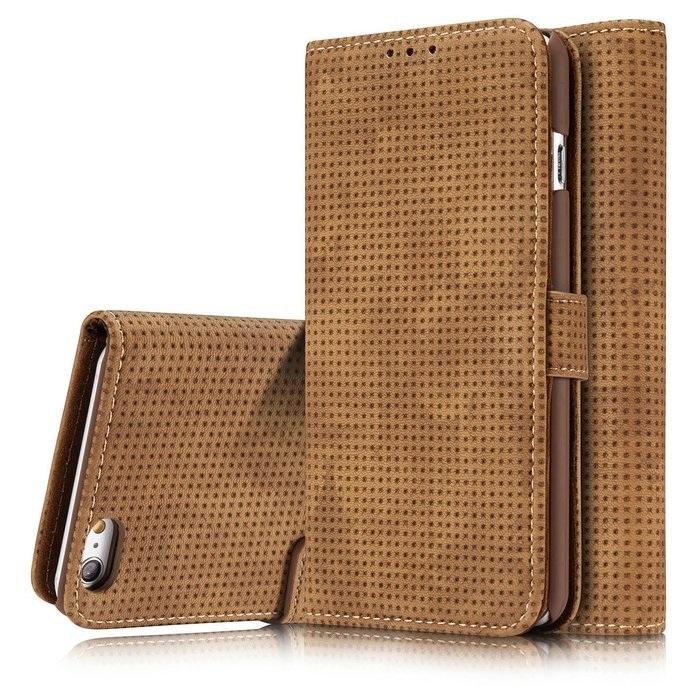 TYoung Retro Style Multi-function Folio Magnetic Wallet Case Cover for iPhone 7, Classic Breathable Artificial... N17