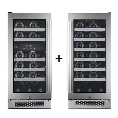Avallon 27 Bottle + 23 Bottle Built-In Triple Zone Side-by-Side Wine Cooler N2