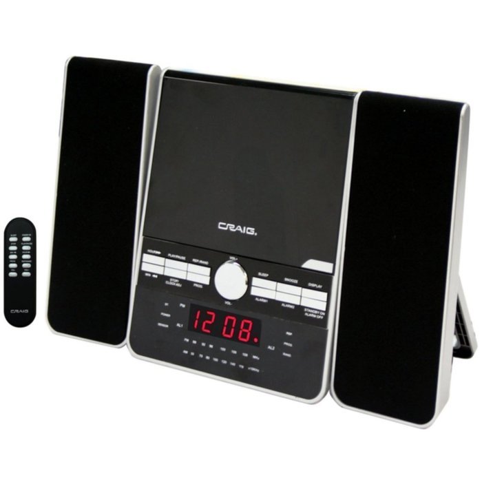 Craig 3-Pieces CD Shelf System with Dual Alarm Clock AM/FM Stereo Radio - 1 Year Direct Manufacturer Warranty