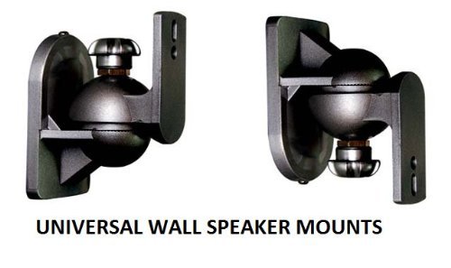 EZ Mounts -(1 Pair) Universal satellite surround sound speaker mounts / Brackets / Stands Max weight 7.5 lbs -...