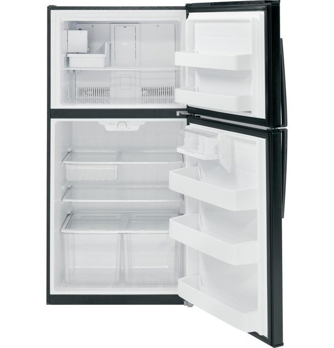 GE GIE21GTHBB 21.2 Cu. Ft. Black Top Freezer Refrigerator - Energy Star N2