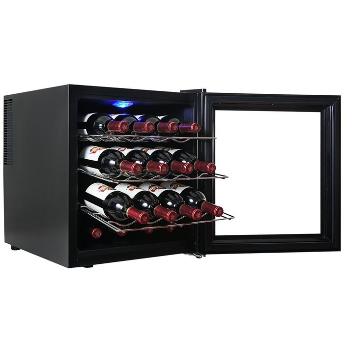 AKDY 16 Bottle Single Zone Thermoelectric Freestanding Wine Cooler Cellar Chiller Refrigerator Fridge Quiet Operation N7