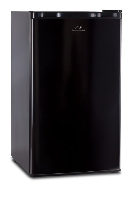 Commercial Cool CCRD32B 3.2 Cu.Ft. Compact Double Door Fridge with True Freezer and R600a Refrigerant, Black N8