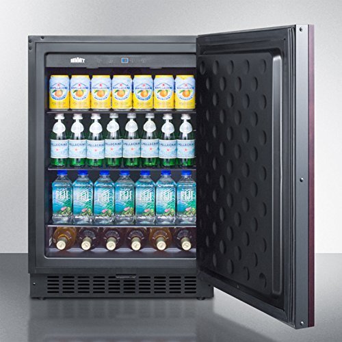 Summit FF64BIF 24" 4.6 Cu. Ft. Built-In Undercounter All Refrigerator with Digital Thermostat Adjustable Glass... N3