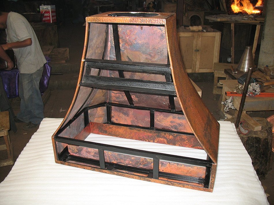 Mexican Home Art, 42 W X 24" D X 36" H, Copper Range Hood (Cafe Patina) N2