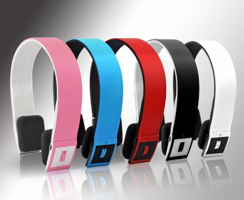 Sisun colorful 2ch Stereo Audio wireless bluetooth V3.0 headset with mp3 player (Pink) N10