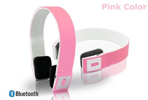 Sisun colorful 2ch Stereo Audio wireless bluetooth V3.0 headset with mp3 player (Pink) N11