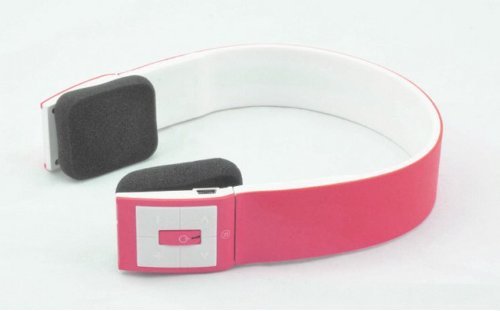 Sisun colorful 2ch Stereo Audio wireless bluetooth V3.0 headset with mp3 player (Pink) N12