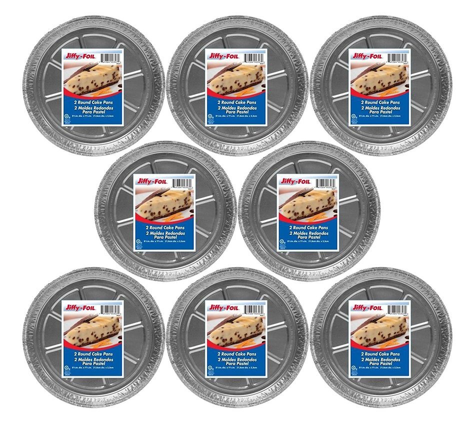 Set of 24 Jiffy Foil Disposable Aluminum 8-1/2" Round Cake Pans (24) N2