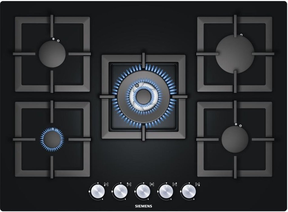 SIEMENS EP716QB21E Cooktop 5 Cooking Area , Black Glass Ceramic Surface Type of Gas ( LPG or Natural ) 220V is...