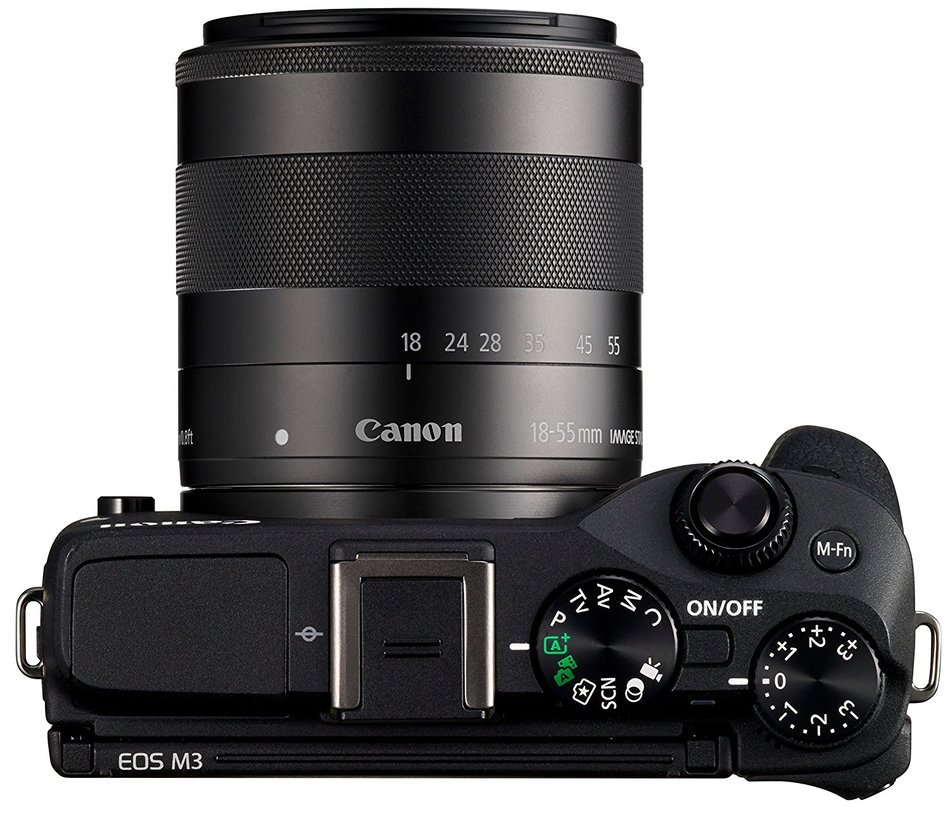 Canon EOS M3 Mirrorless Camera (Black) with EF-M 18-55mm f/3.5-5.6 IS STM Lens - International Version (No Warranty) N3
