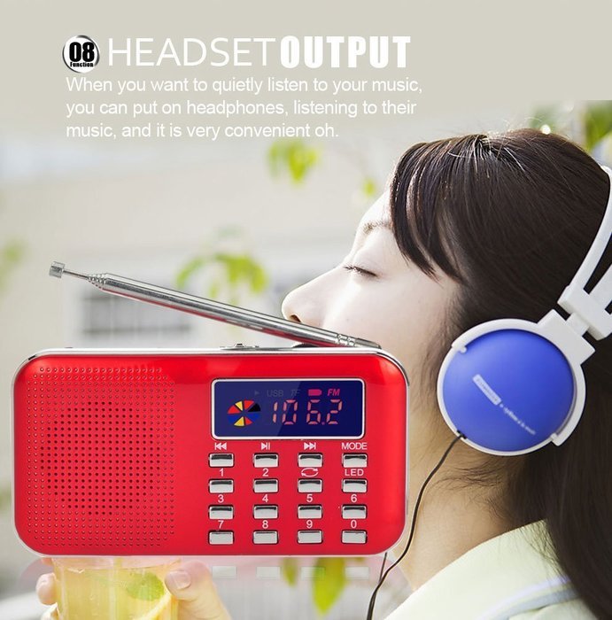 TimornTM Fashion Stereo Sound FM Radio Support TF Card / USB Disk with LED Screen Display Suitable for Mobile... N11