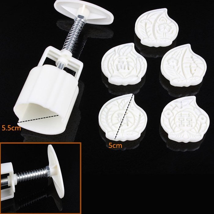 Viris Tote Cake Decoration Mould Pink Set 50g Round Moon Cake Mold N5