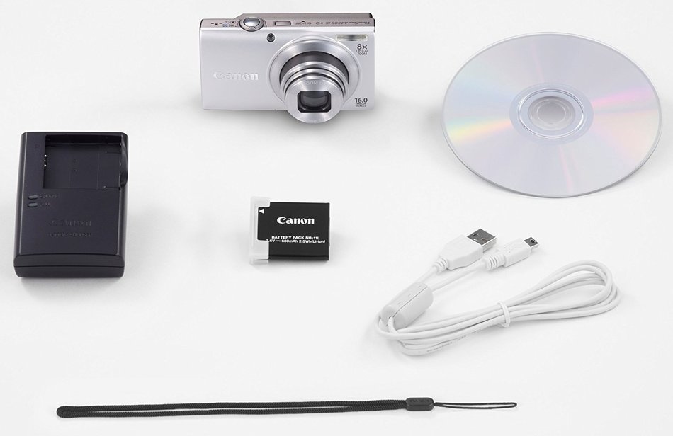 Canon Digital Camera PowerShot A4000IS (Silver) 16MP 8x Optical Zoom PSA4000IS(SL) - International Version