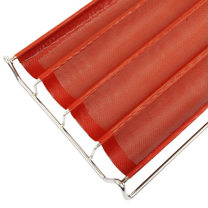 Yilove non stick perforated silicone bread baking mold 4 loaf molds n3