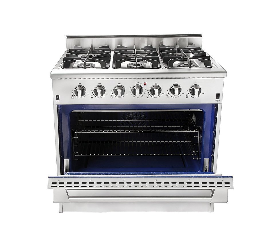 NXR DRGB3602 Professional Style Gas Range, 36", Stainless Steel N3