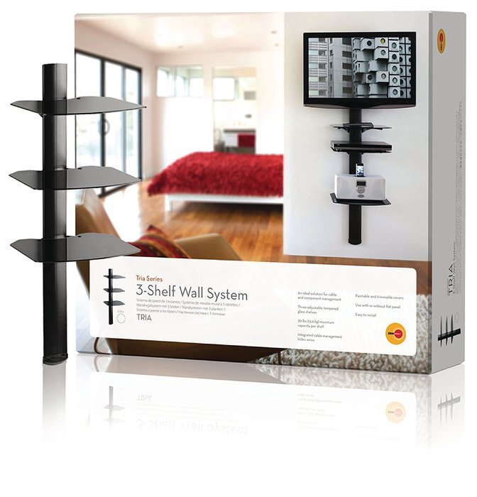 OmniMount Tria 3 Shelf Wall System, Black N4