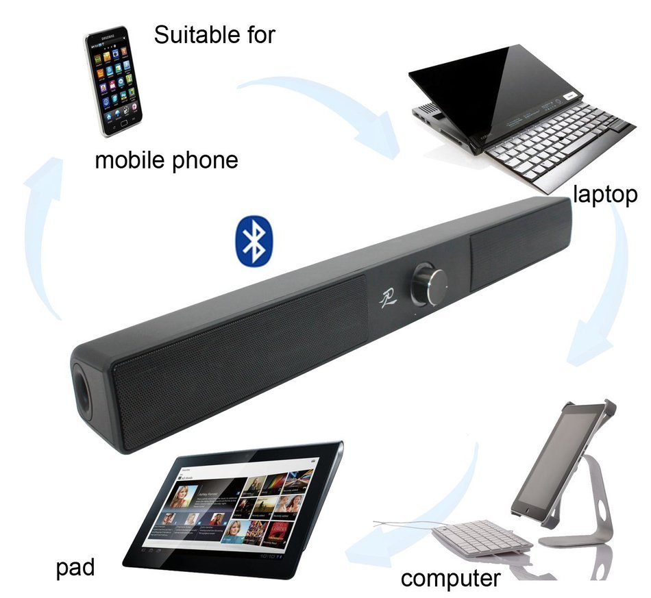 LONPOO 700B Mini Soundbar Powered 20W Bluetooth Slim Subwoofer with Great MASS BASS Sound N3